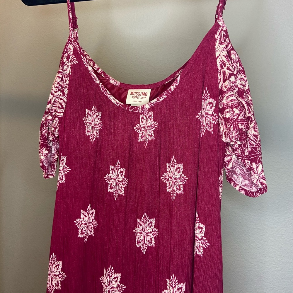 Berry Color Summer Dress (off the shoulder)